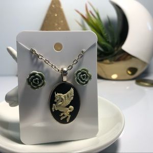 Pegasus Necklace and Earring Set